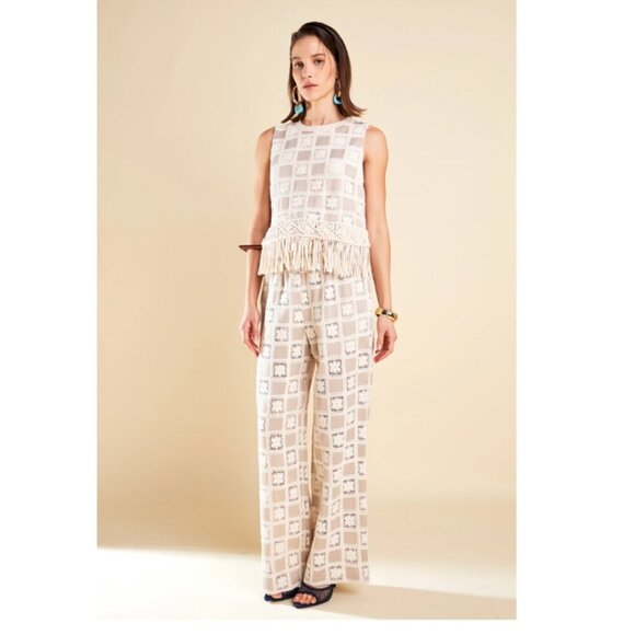 English Rose Crochet Patchwork Pants XS - Picture 1 of 2